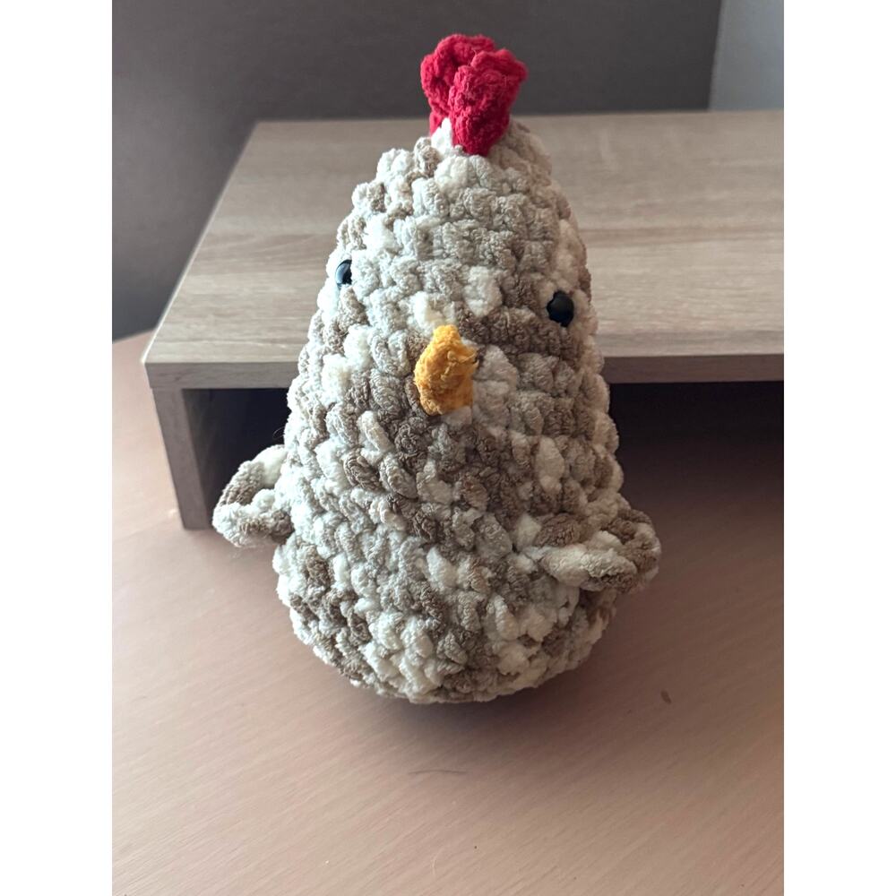 Handmade Plush Chicken Stuffed Figure - 8"